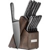 Cambridge Silversmiths Nero Cutlery Set with Block, Stainless Steel,12-Piece