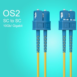 OS2 SC to SC duplex fiber optic cable, singlemode jumper, 5-meter(16.4ft)