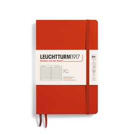 LEUCHTTURM1917 370316 Notebook Paperback (B6+), Soft Cover, 123 Numbered Pages, Fox Red, Lined