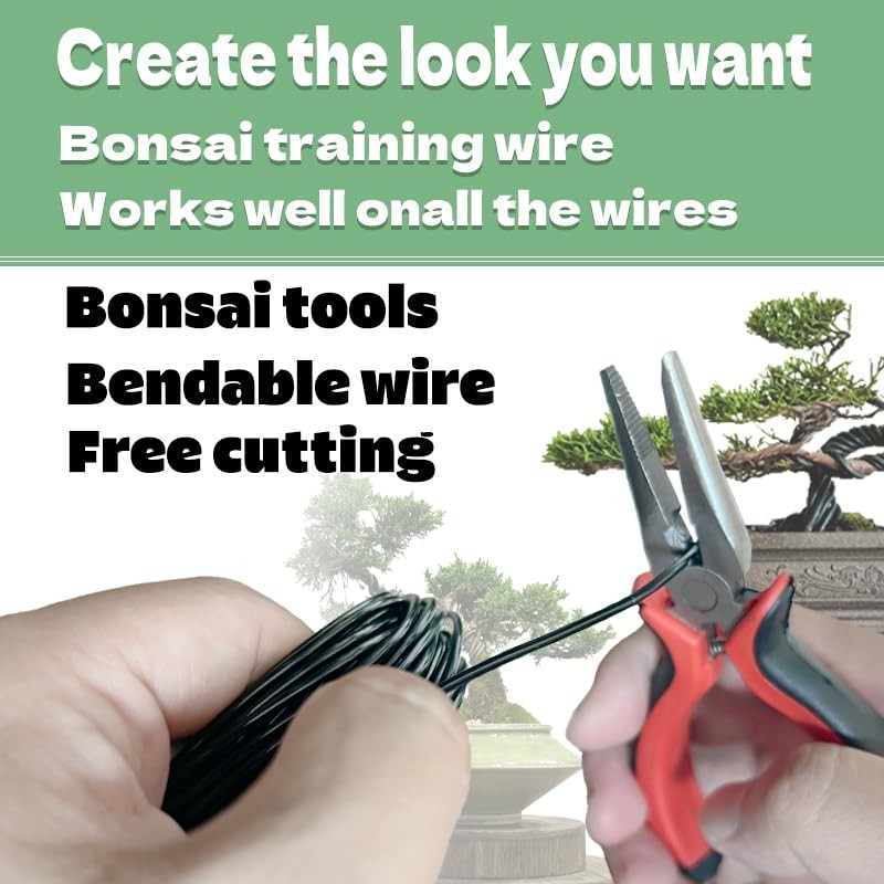 Bonsai Wire 7pcs-5 Rolls of Aluminum Bonsai Training Wire, Cutting
