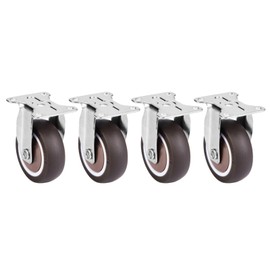 TPE Mute Caster Wheel, Heavy Duty Directional Casters, 4Pcs 2in TPE Rubber Removable Mute Chair Fixed Rubber Casters for Trolleys, Cabinets