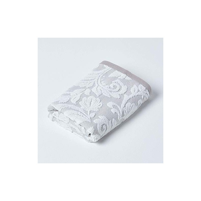 HOMESCAPES Luxury Beige Hand Towel 100% Turkish Cotton Patterned Small