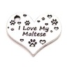 ChubbyChicoCharms I Love My Maltese 22mm Genuine American Pewter Charm