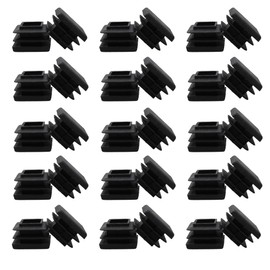 Septe 3/4" Square Plastic Plugs,Black Tubing End Plastic Caps for Square Tube, Chair Legs, Table Legs(30Pcs)