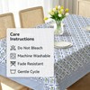 hometrixx Block Print Floral Washable Rectangle Table Cloth Blue 140x180cm