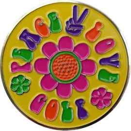 Be The Ball 4U Love and Peace Magnetic Golf Ball Marker  - Flower