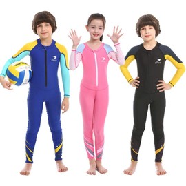 ZCCO - Traje de baño completo para niños y niñas, traje de baño UPF50+ con protección contra erupciones, traje de baño