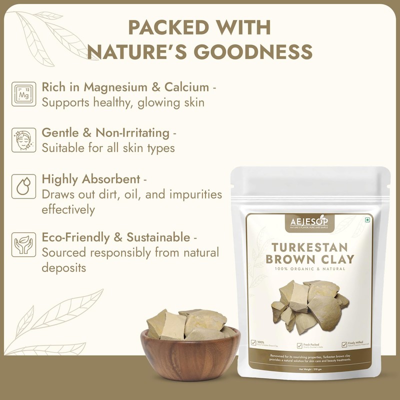 AEJESOP Edible Clay, Turkestan Brown Clay, 7.4oz (210g)