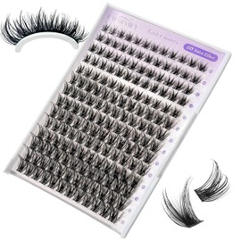 Charmily Lash Clusters Wispy Individual Eyelash Clusters 10-18mm C Curl 168 Pcs Natura Cluster Eyelash Extensions, DIY Lashes Clusters Soft Thin Band