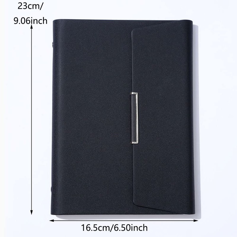 A5 Leather Ring Binder, 6 Round Rings Refillable Notebook Binder,