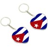 JAVD Cuba Flag Keychain Cuban Key Ring- 2 Pack