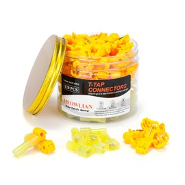 120PCS/60 Pairs T-Tap Quick Splice Disconnect Wire Terminals Spade Wire Connectors Yellow 12-10 AWG Male Female Fully Insulated Electrical Car Automotive Crimp Insulated Self-Stripping Kit