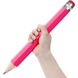 Giant Pencils for Prop/Gifts/Decor - 14 Inch  Wooden Big Novelty Pencil with Cap for Schools and Homes (Pink) - Color: Orange