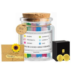 Hand-Folded Bible Verses Jar - Unique Christian Prayer Jar, Meaningful Religious Gifts for Mother’s Day and Easter