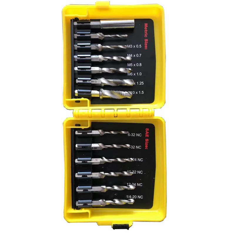 LLDSIMEX 13PCS Combination Drill Tap Bit Set Fit for Screw