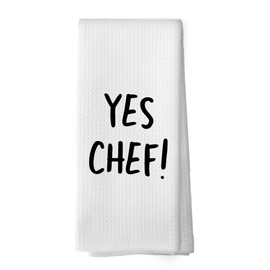 Mcehtle Chef Gifts Kitchen Towels, Cooking Lover Gifts Hand Towels for Kitchen, Yes Chef Decorative Tea Towels Dish Towels, Chef Gifts for Men Women, Chef Kitchen Decor, 16x24 Inch