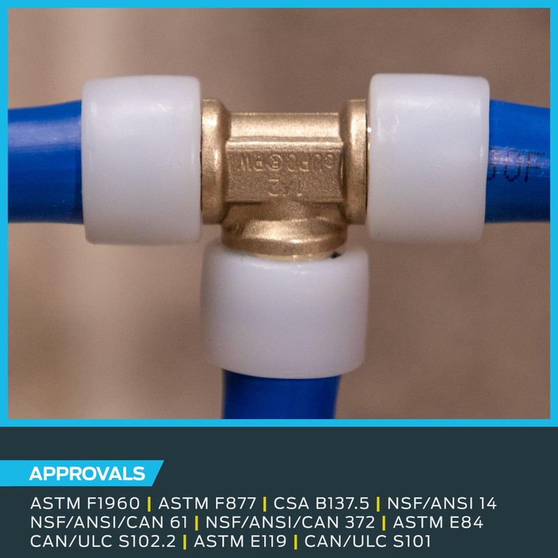 SharkBite 3/4 Inch Expansion Tee for PEX-A Pipe, Brass Plumbing
