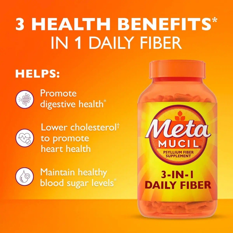 Suplemento Fibra Metamucil Psyllium Husk 300 Cápsulas