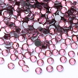 Meibite Light Amethyst Flatback Rhinestones, Glass Rhinestones for Nail Art and Craft, Glue Fix, Loose Crystal Gemstones(Lt.Amethyst, SS6, 2880pcs, 1.9-2.0mm)