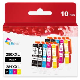 10 Pack PGI-280XXL CLI-281XXL Ink (2 Set) to TR8600 TR8620a TR8620 TR8520 Ink Cartridge Replacement for Canon Ink 280 and 281 XXL to TS6320 TR8622 TR7520 TS6120 TS6220 TS9120 TS9520 TS9521C Printer