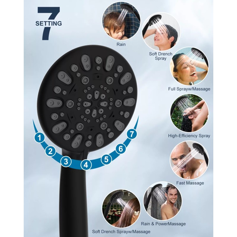 Hibbent All Metal 12" Rain Shower Head with Handheld Spray