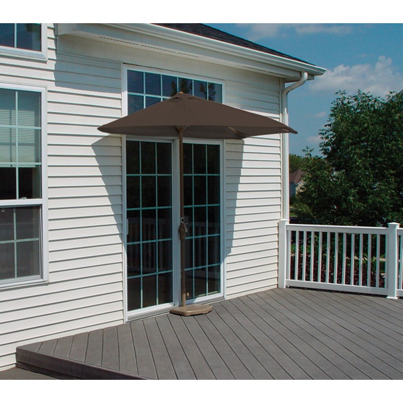 Blue Star Group Off-The-Wall Brella Olefin Half Umbrella, 7.5'-Width, Chocolate