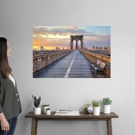 CANVAS ON DEMAND Brooklyn Bridge, New York City. Wall Decal, Photography Artwork