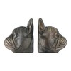 Creative Co-Op Decorative Antique Resin Dog Head Bookends, Bronze, Set
