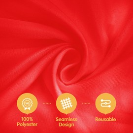 BRILLMAX 6 Pack Red Tablecloths for 8 Foot Rectangle Tables 60 x 126 Inch - 8ft Rectangular Bulk Linen Polyester Fabric Washable Long Clothes for Wedding Reception Banquet Party Buffet Restaurant