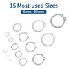 255PCS Metric 304 Stainless Steel C-Clips External Retaining Ring Assortment