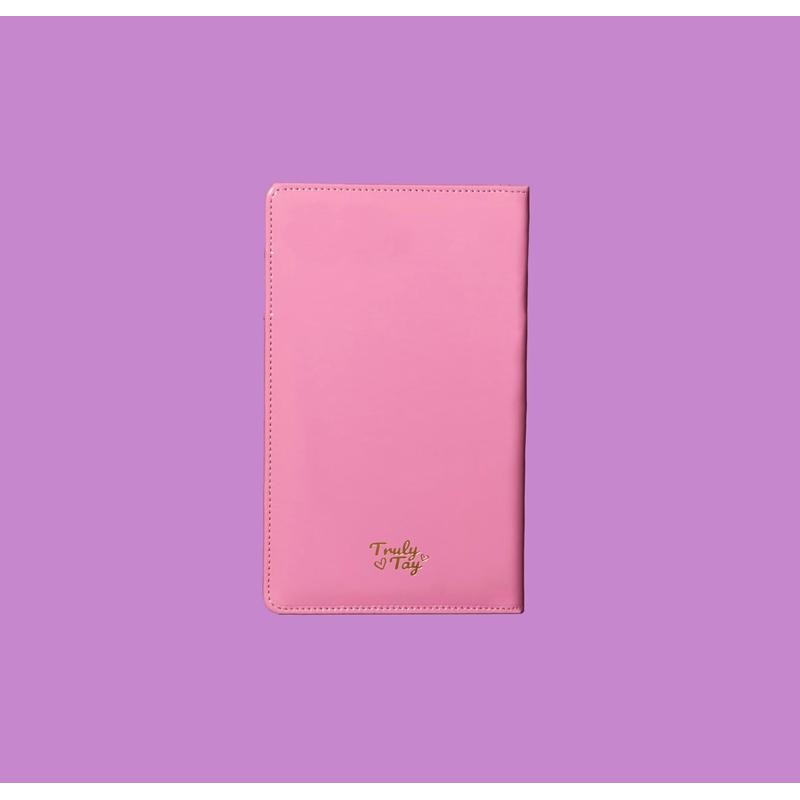 Pink Server Book with Calculator, Magnetic Wallet, Zipper Pocket, Pen