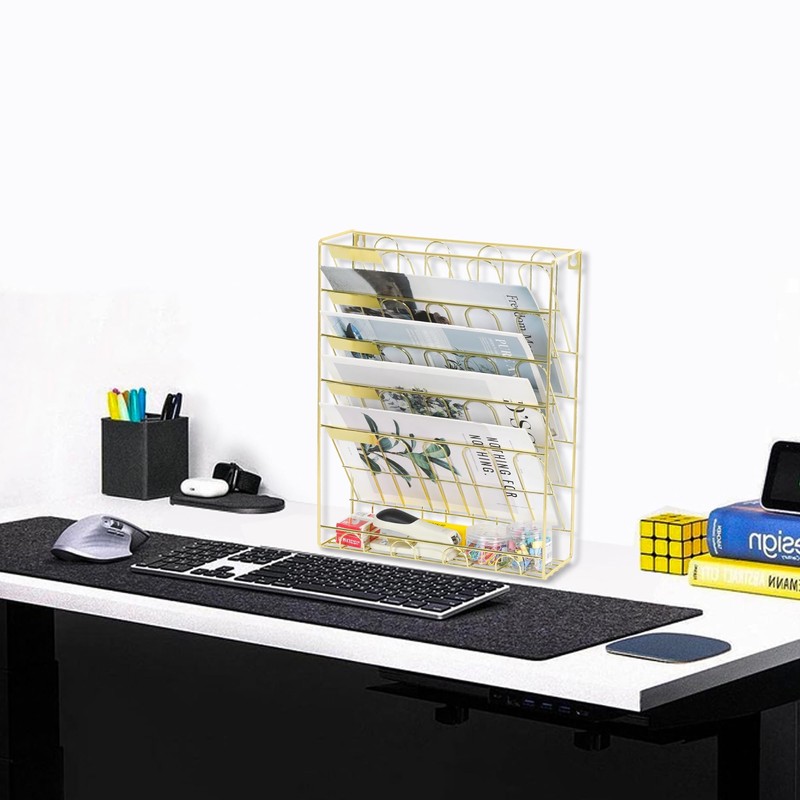 TQVAI Wall File Organizer, 5 Tier Hanging File Organizer with
