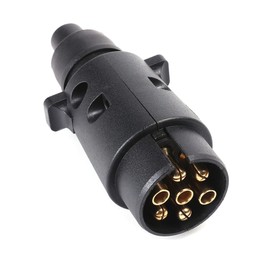 DARKGUARD 7-pin plug trailer, 1 piece 7-pin plug 12 V tractor, ISO1724, waterproof, trailer adapter, 7-pin, trailer accessory plug 7-pin for caravans, cars, trucks, agricultural (DG7PR-1)