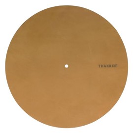 THAKKER Nubuck Leather Mat - Turntable Pad Made of Genuine Nubuck Leather, 1.8-2 mm Thick, 295 mm Diameter, More Warmth, More Dynamics (Brown)