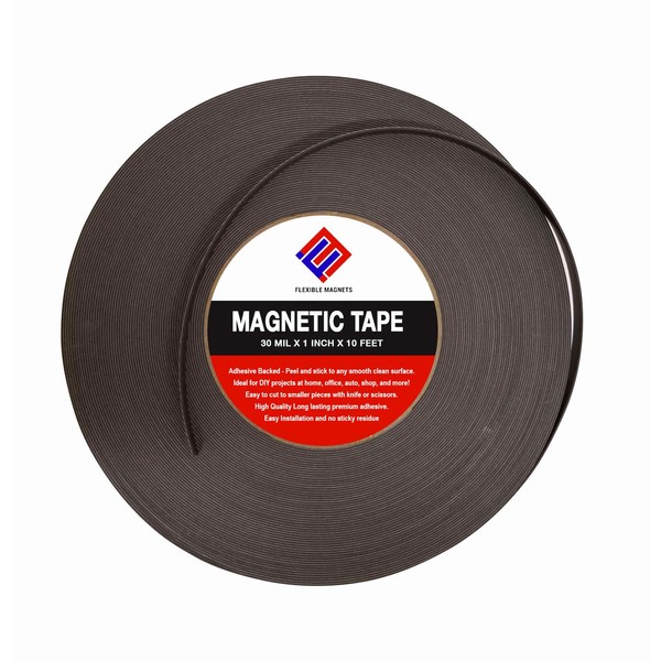 Magnetic Tape Roll with Adhesive Backing - Strip of Peel