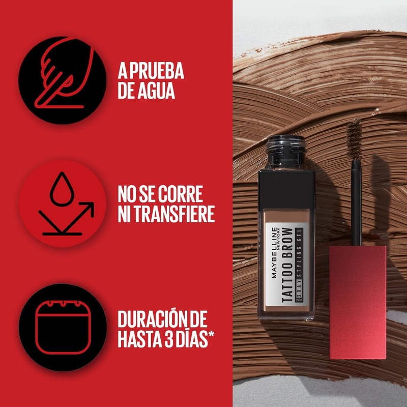 Maybelline Estilizador de cejas en gel de facil aplicación, Tattoo
