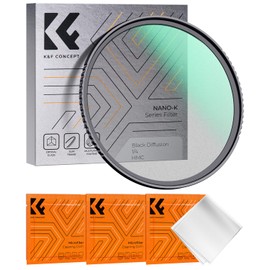 K&F Concept 52mm Black Mist 1/4 Filter Soft Effect 1/4 Contrast Adjustment Soft Drawing Filter, Multilayer Nano Coating, Aviation Aluminum Material, Thin Border, 3 Cleaning Cloth Included (K Series)