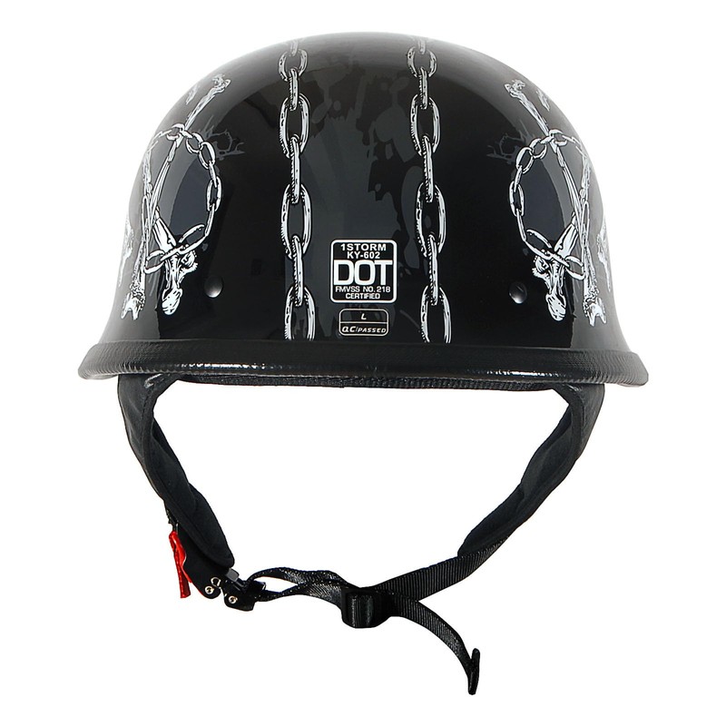 1Storm Novelty Motorcycle Half Face Helmet Open German Style DOT