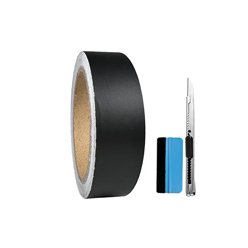 LZLRUN Black Matte Air-Release Adhesive Vinyl Tape Roll - Come