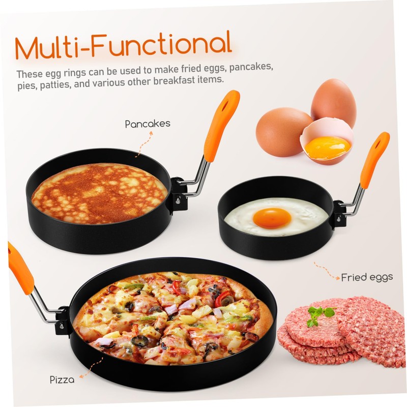 Ciieeo 6 Pcs Stainless Steel Egg Rings with Separator Brush