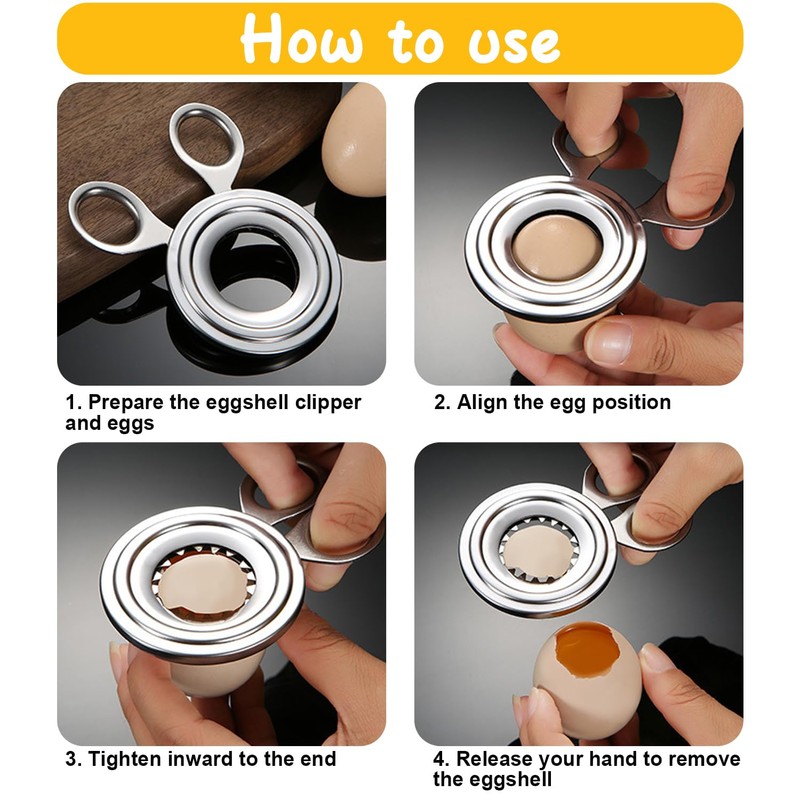 Egg Opener, Egg Picker, Stainless Steel Egg Scissor Time-Saving Egg