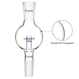 Labasics Borosilicate Glass Rotary Evaporator Bump Trap with 24/40 Standard Outer Upper Joint and Tapered Inner Lower Joint 100ml