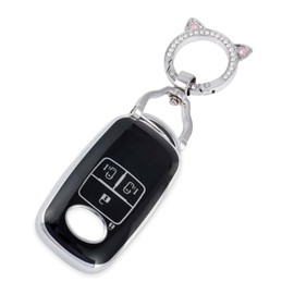 [ZANEKO] Key Case Compatible Toyota Rise Roomy Key Cover Compatible Daihatsu Rocky New Taft Tanto Custom Smart Key Case (Cute Cat Ears, Black)