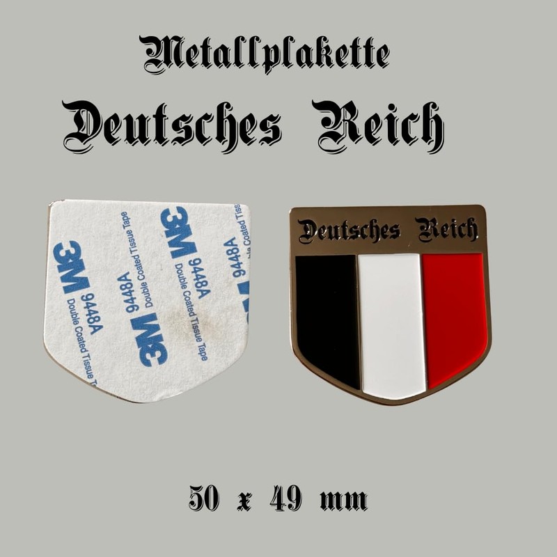 Set of 2 German Empire Metal Plaque/Stickers