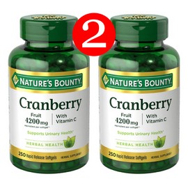 Nature’s Bounty 2-Pack Nature's Bounty Cranberry 4200mg + Vitamin C 250 Softgels Exp. 05/25