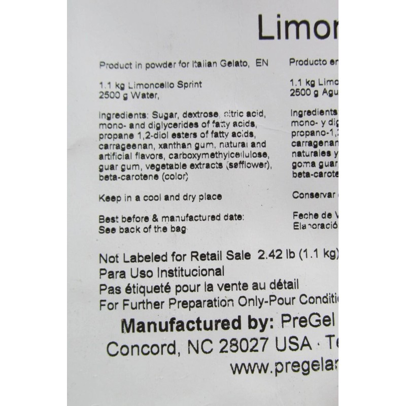 PreGel 2.4 LB BAG PREGEL LIMONCELLO SPRINT COMPLETE POWDER MIX