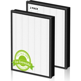 2 Pack Replacement Filter for Levoit EverestAir Air Purifier, H13 True HEPA 3-in-1 Filter, High Efficiency with Activated Carbon Filter