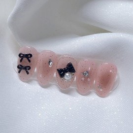 [Handmade Nail Tips] Cheek Topping Nail Tips - Almond / [수제네일팁] 치크토핑 네일팁 - 아몬드
