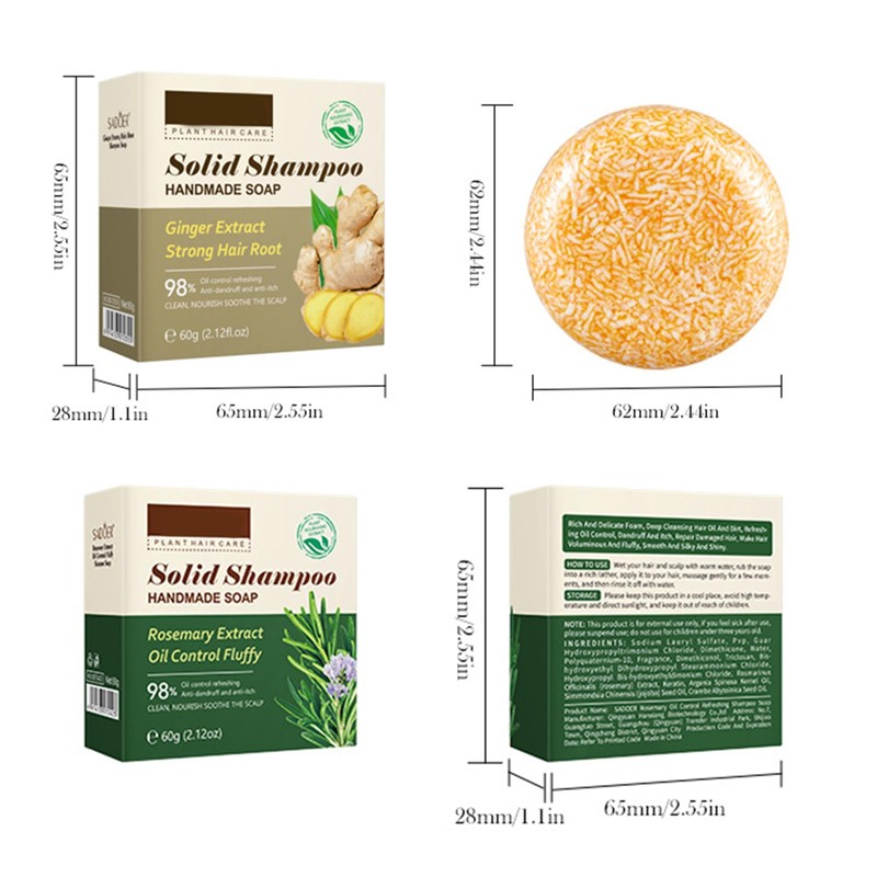 Ginger shampoo soap increases hair volume