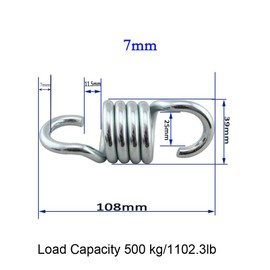 zalati Hammock Spring Hardened Galvanized Steel Extension Heavy Duty Springs for Swing Chairs Sandbag Hanging - Load Capacity 500 kg/1102.3lb